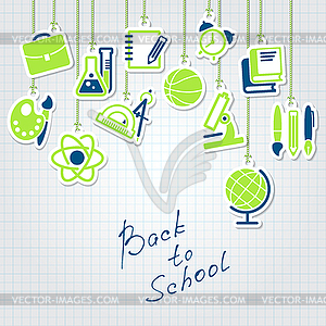 Back to school and icon set - color vector clipart