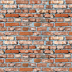 Red brick wall background - vector image