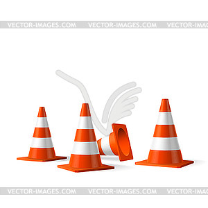 Traffic cones object - stock vector clipart