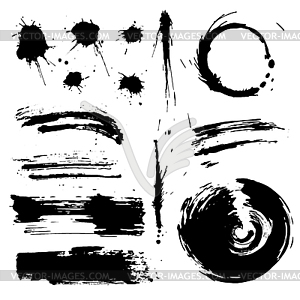 Ink grunge blots and splash - vector clipart / vector image