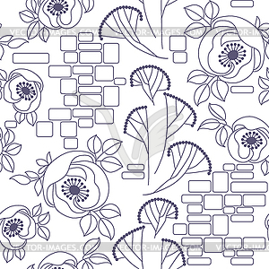 Decorative seamless pattern with roses - vector clip art