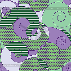 Colorful spirals seamless pattern - vector clip art