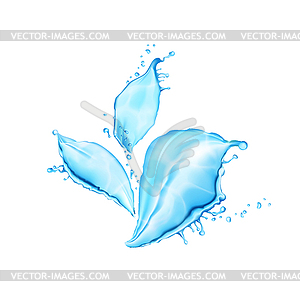 Fresh blue water splash - vector image