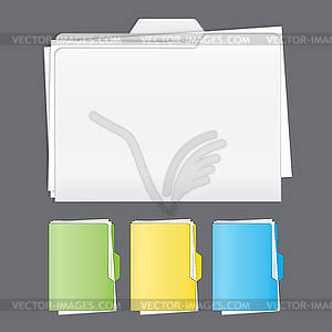 Colorful tabbed folder set - vector clipart / vector image