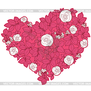 Valentine heart in floral style - vector clipart