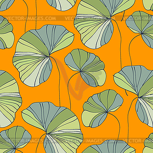 Waterlily seamless flower tropical pattern - vector image