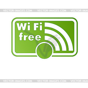Free wifi and Internet sign with square border - vector image