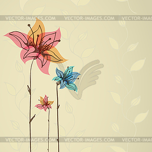 Floral retro background.  - vector clipart