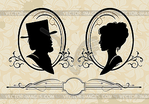 Retro silhouettes - vector clipart