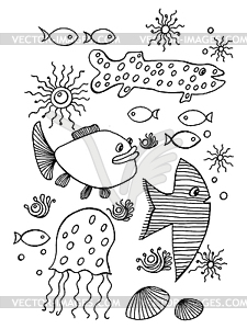 Fish, collection - vector clip art
