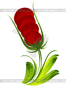 Red flower - vector image