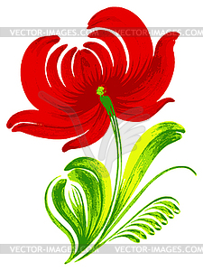 Красный цветок - векторный графический клипарт