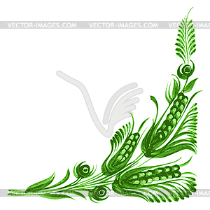 Декоративные цветочный уголок - векторное изображение клипарта