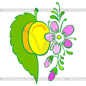 Yellow plum - vector image