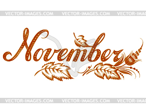 November name of month - vector image