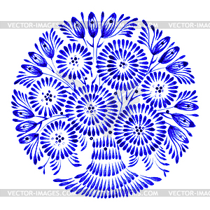 Floral circle - vector clipart