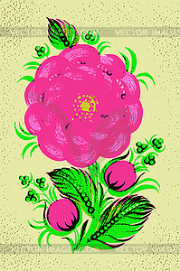 Floral composition in retro style - vector clipart / vector image