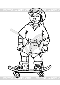 Boy on skateboard - vector clipart