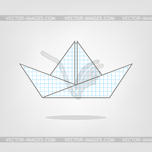 Illustration of a paper boat on the background - vector image