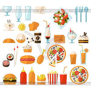 Быстрый набор еды - изображение в векторе / векторный клипарт
