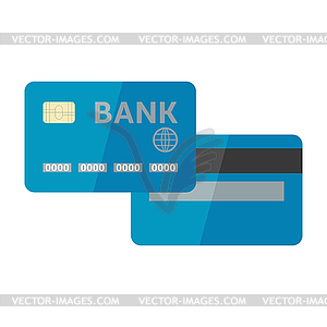 Vector illustration of credit card isolated on white ba - vector clip art