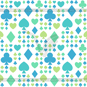 Seamless pattern with card suits - vector clip art