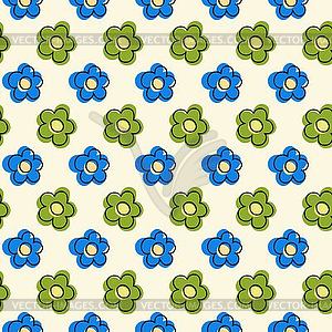 Seamless pattern with colorful flowers - vector clipart