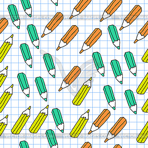 Бесшовные фон с цветными карандашами - векторный графический клипарт