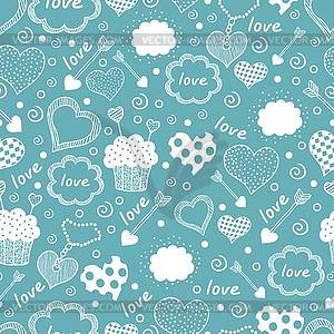 Seamless pattern with hearts. - vector clipart