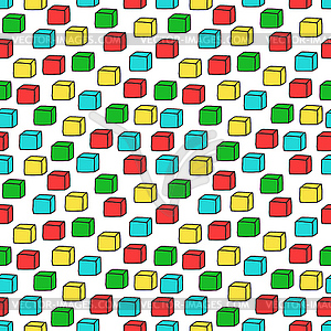 Seamless pattern with colored cubes - vector EPS clipart