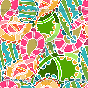 Seamless pattern with bright cucumbers - color vector clipart