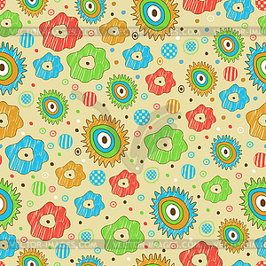 Bright seamless floral pattern - vector image