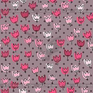 Seamless pattern with tulips - vector clipart