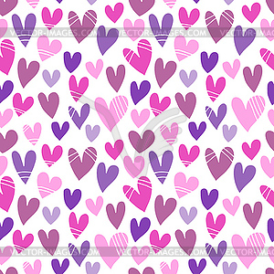 Seamless pattern with a lot of hearts - vector image