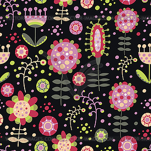 Seamless color floral pattern - vector EPS clipart