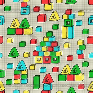 Seamless pattern with cubes - vector image