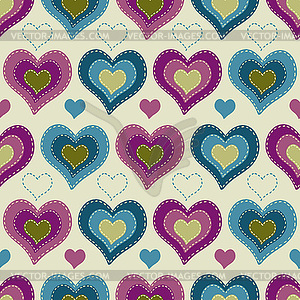 Seamless pattern with hearts - vector image