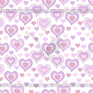 Seamless pattern with light pink hearts - vector clipart