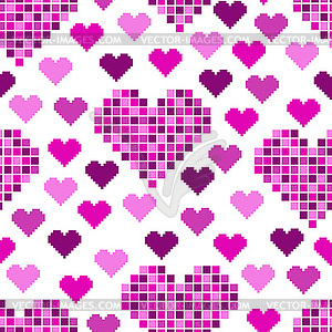 Seamless pattern with lots of pink hearts - vector EPS clipart
