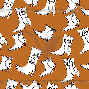 Seamless pattern with boots - vector clipart / vector image