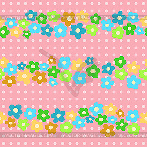 Seamless pattern with cheerful flowers - vector clipart