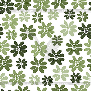 Seamless pattern with green flowers - vector clipart