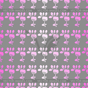 Seamless pattern with flowers on a grey background - vector image