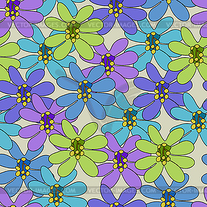 Seamless pattern with large flowers - vector image