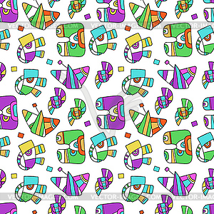 Seamless pattern with fantastic things - royalty-free vector image