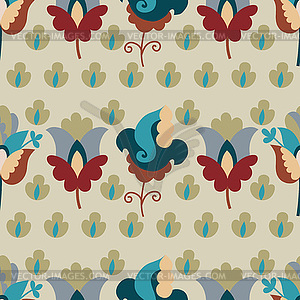 Seamless pattern with repetitive flowers - vector image