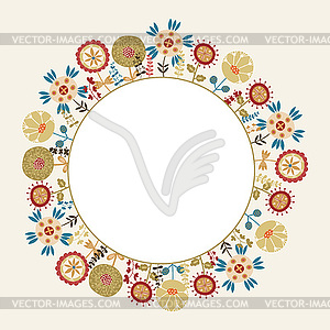 Decorative flower frame with the place for text - vector clip art