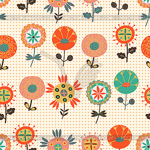 Seamless flower pattern - vector image