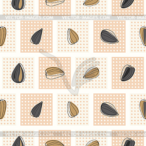 Seamless background with sunflower seeds - vector image