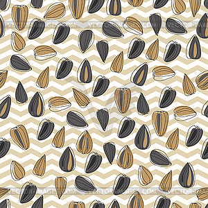 Seamless pattern with sunflower seeds - vector image